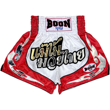 MT39 Muay Thai Shorts RED & WHITE - BOON Sport